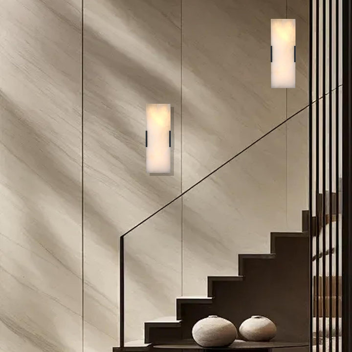 Outdoor Landscape Lighting LED 12V Low Voltage SCH12 Alabaster Marble 15" Indoor Wall Sconce Light Dimmable LED E12 Candelabra Base Socket Line Voltage 120V