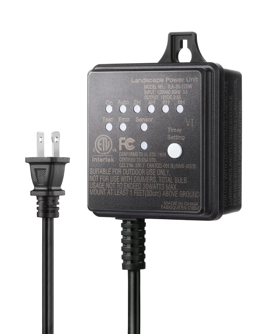 Outdoor Landscape Lighting LED 12V Low Voltage TSPA 30/60W DC 12V/24V Outputs, Low Voltage Outdoor Transformer DC12V 30W