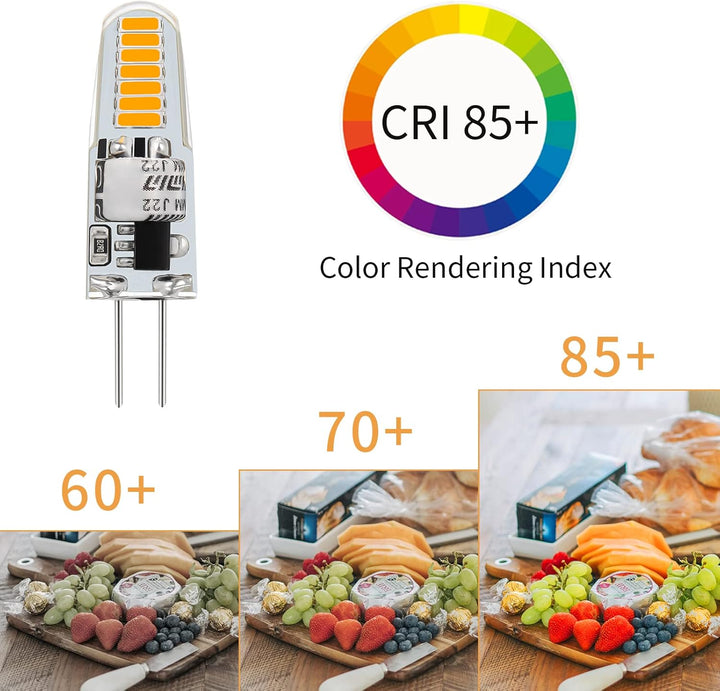 Outdoor Landscape Lighting LED 12V Low Voltage 10 Pack G4 1.2W/1.3W Bi Pin 3000K/6000K LED Capsule 120V Line Voltage Bulb Energy Efficient Light