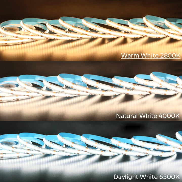 Outdoor Landscape Lighting LED 12V Low Voltage SLD29 Dotless Linear LED RGB CCT Color Changing and Tunable White 16.4ft (5M) 5.5W/ft COB Strip Lights IP20/IP67 Low Voltage 12mm DC24V Tape Light