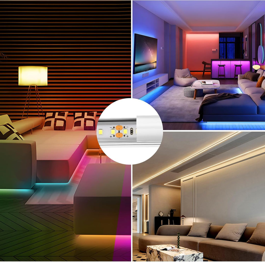 Outdoor Landscape Lighting LED 12V Low Voltage AC09 U-Shaped Spotless Aluminum Channel 3.3FT/1M For Max 16mm Width LED Strip Lights Pack of 6 and 10