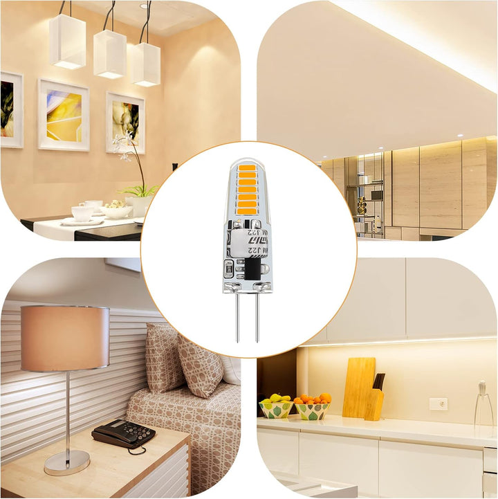 Outdoor Landscape Lighting LED 12V Low Voltage 10 Pack G4 1.2W/1.3W Bi Pin 3000K/6000K LED Capsule 120V Line Voltage Bulb Energy Efficient Light