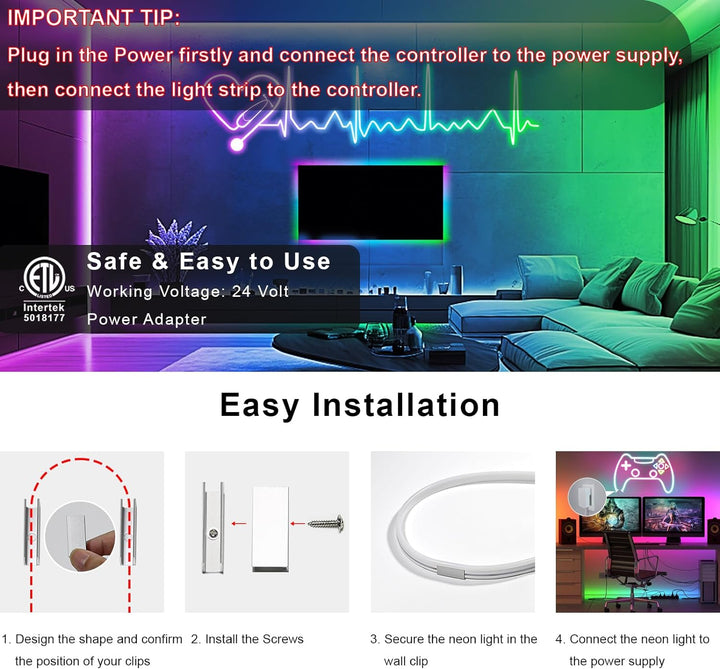 Outdoor Landscape Lighting LED 12V Low Voltage SLNR03 Dotless Neon RGB+IC LED Strip Light 5M DC24V IP67 Outdoor Rated Dimmable Low Voltage Strip Light