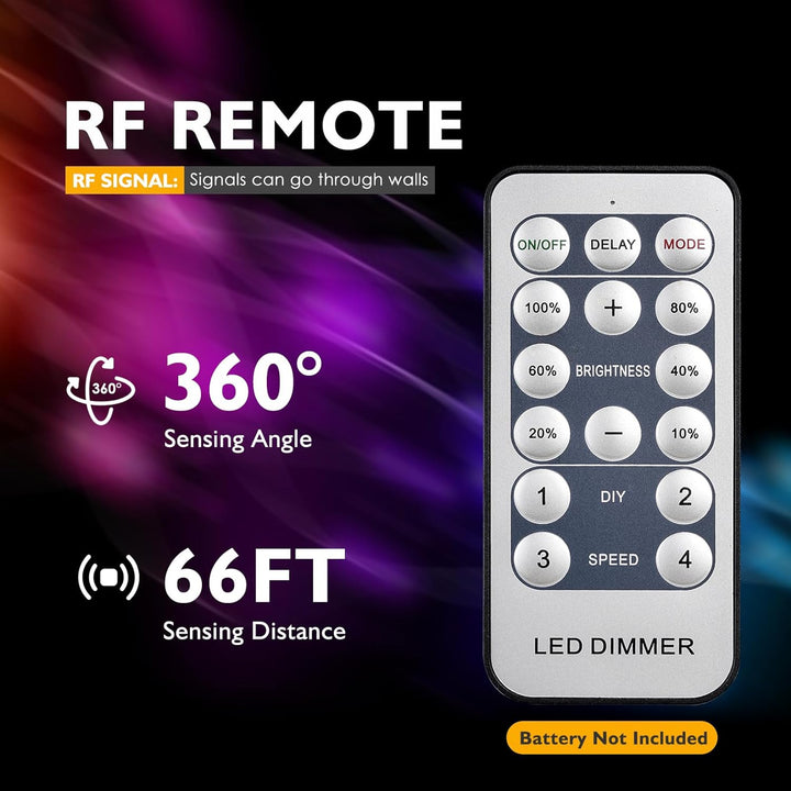 Outdoor Landscape Lighting LED 12V Low Voltage Line Voltage 110V Lights Dimmer Controller for LED Rope Light Wireless Dimmer RF Remote and Controller with Memory Function