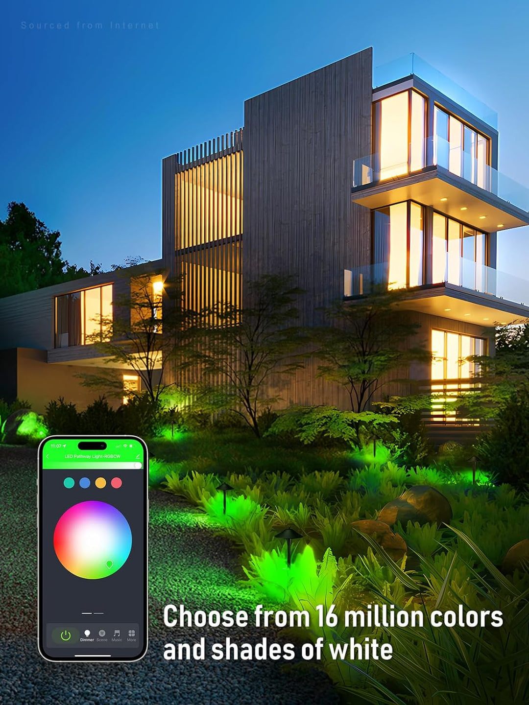 Outdoor Landscape Lighting LED 12V Low Voltage ALPR10 LED Landscape Smart Color-Changing Pathway Lights Package, Adjustable 3000K-5000K 5W 12-24V AC/DC Low Voltage Oil-Rubbed Bronze Mushroom Outdoor Landscape Lighting