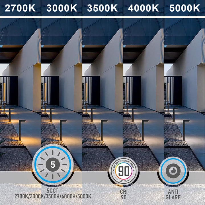 Outdoor Landscape Lighting LED 12V Low Voltage ALPCC07 6-Pack 5W 5CCT LED Landscape Pathway Light Package, 12V Low Voltage Modern Path Lights