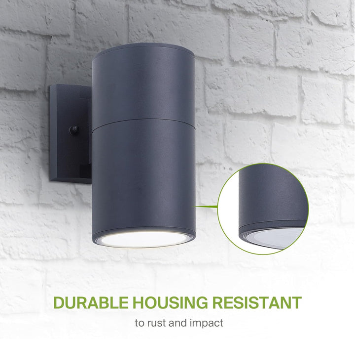 Outdoor Landscape Lighting LED 12V Low Voltage SCSH03 120V Line Voltage LED Aluminum Cylinder Up Down Light Mono Directional Sconce Lighting Medium Base Sockets