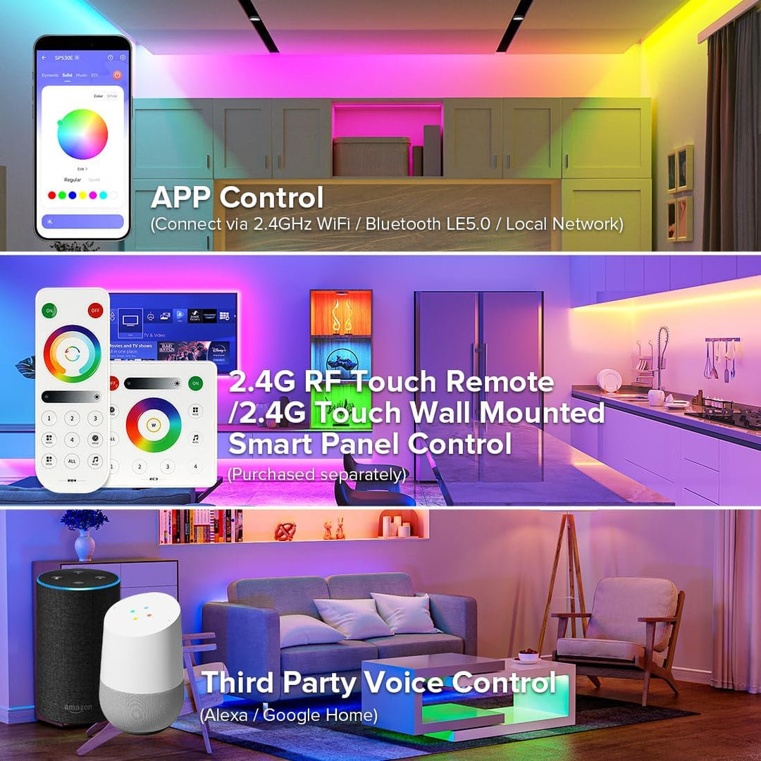 Outdoor Landscape Lighting LED 12V Low Voltage SP530E Smart Wi-Fi and Bluetooth RGB Addressable LED Controller Compatible with Alexa and Google Assistant, Support WS2811, WS2812B, WS2815, SK6812 and More