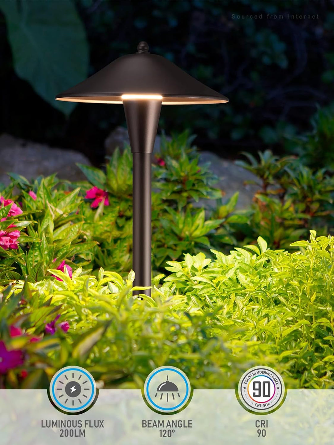 Outdoor Landscape Lighting LED 12V Low Voltage ALPR10 LED Landscape Smart Color-Changing Pathway Lights Package, Adjustable 3000K-5000K 5W 12-24V AC/DC Low Voltage Oil-Rubbed Bronze Mushroom Outdoor Landscape Lighting