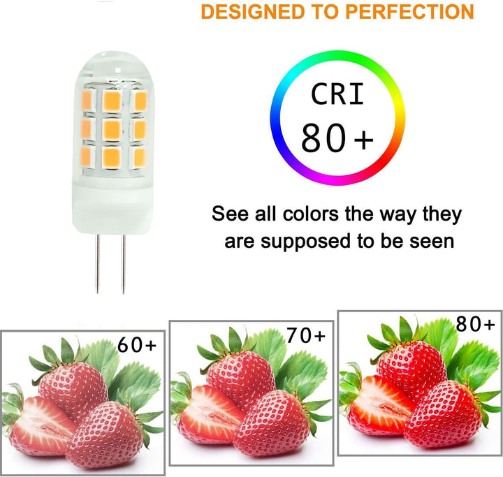 Outdoor Landscape Lighting LED 12V Low Voltage 5 Pack G4 3W Bi Pin 3000K/6000K LED Ceramic Capsule 120V Line Voltage Bulb Energy Efficient Light