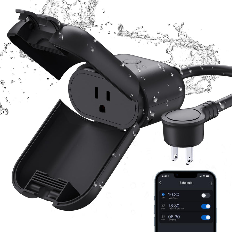 Outdoor Landscape Lighting LED 12V Low Voltage Outdoor Smart Plug, Wi-Fi Outlet Timer Compatible with Alexa and Google Assistant IP66 Waterproof Single Dimmable Socket