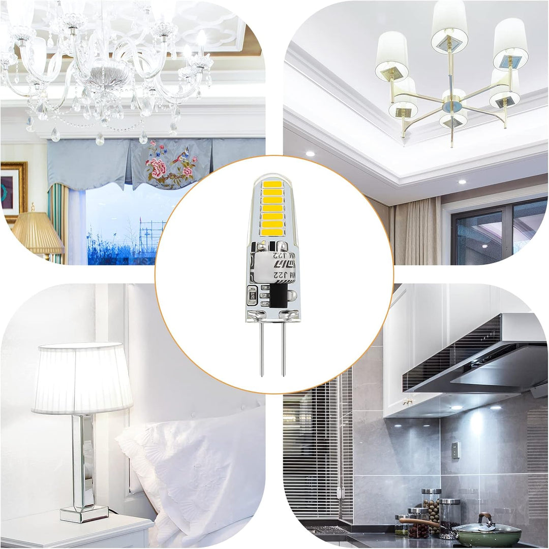 Outdoor Landscape Lighting LED 12V Low Voltage 10 Pack G4 1.2W/1.3W Bi Pin 3000K/6000K LED Capsule 120V Line Voltage Bulb Energy Efficient Light