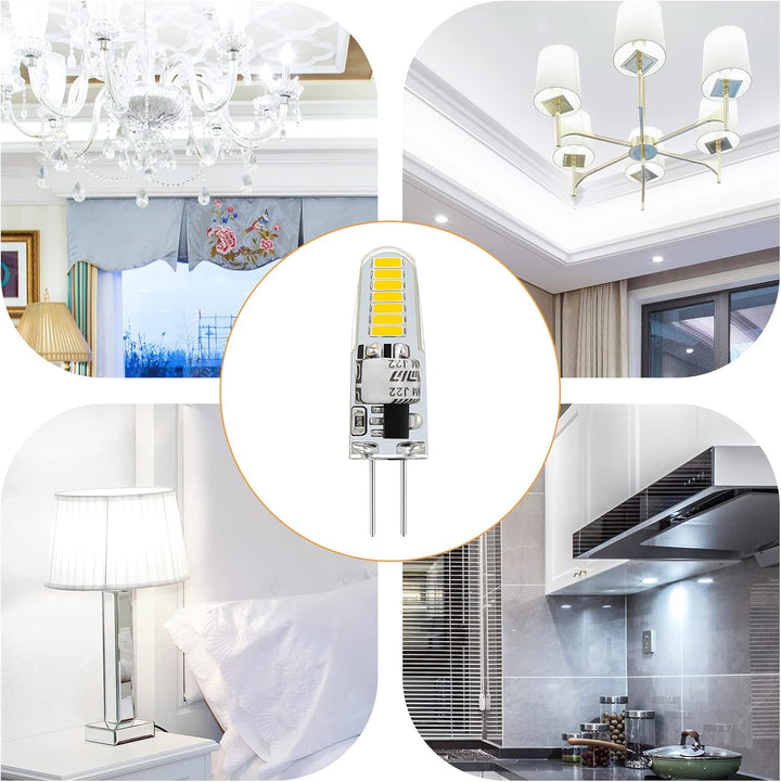 Outdoor Landscape Lighting LED 12V Low Voltage 10 Pack G4 1.2W/1.3W Bi Pin 3000K/6000K LED Capsule 120V Line Voltage Bulb Energy Efficient Light