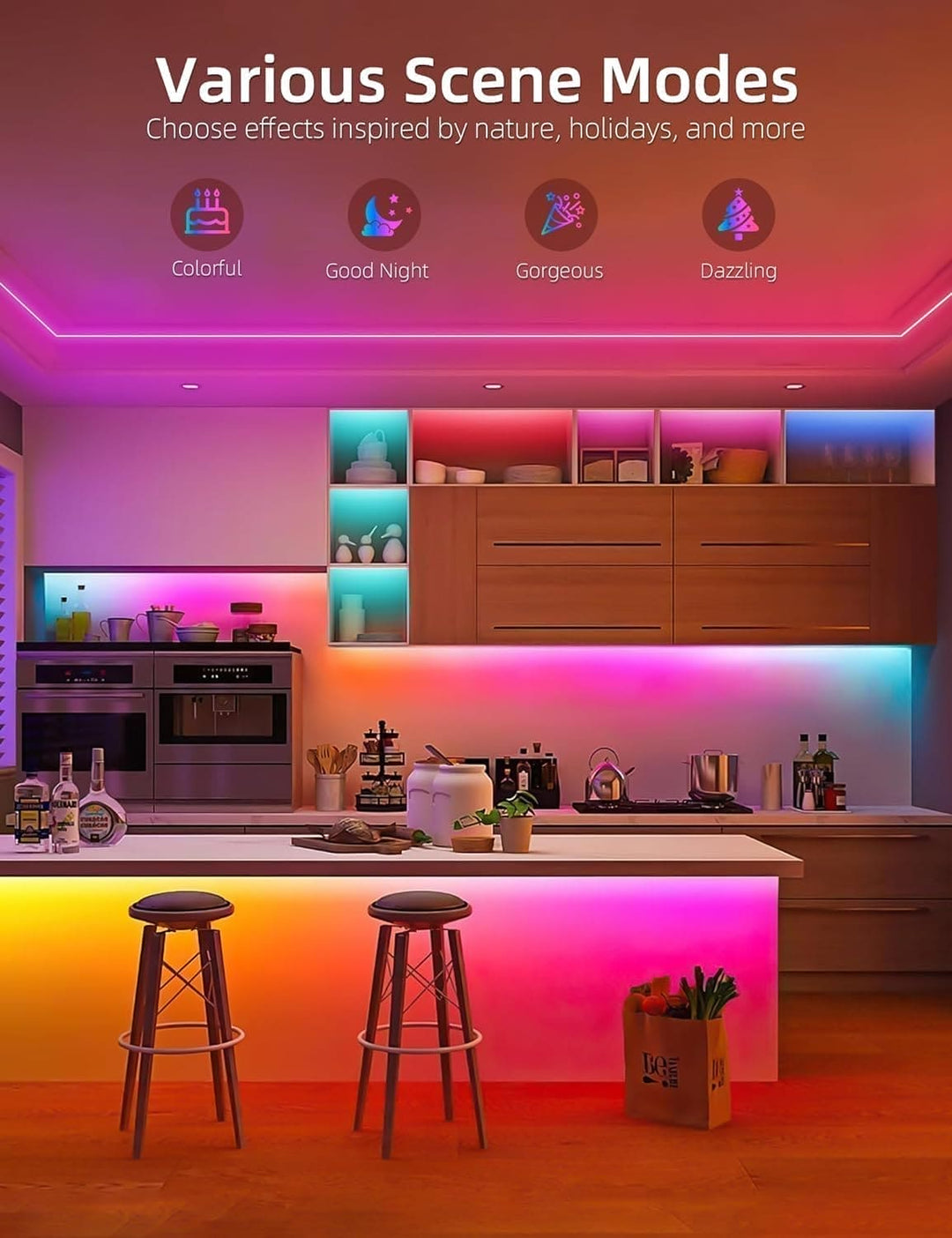 Outdoor Landscape Lighting LED 12V Low Voltage SLNR05 Dotless COB Smart Bluetooth RGB Neon LED Strip Light 8mmx12mm DC24V 2.2W/ft IP65 Outdoor Rated Dimmable Low Voltage Silicone Strip Light with Mounting Clips and Screws