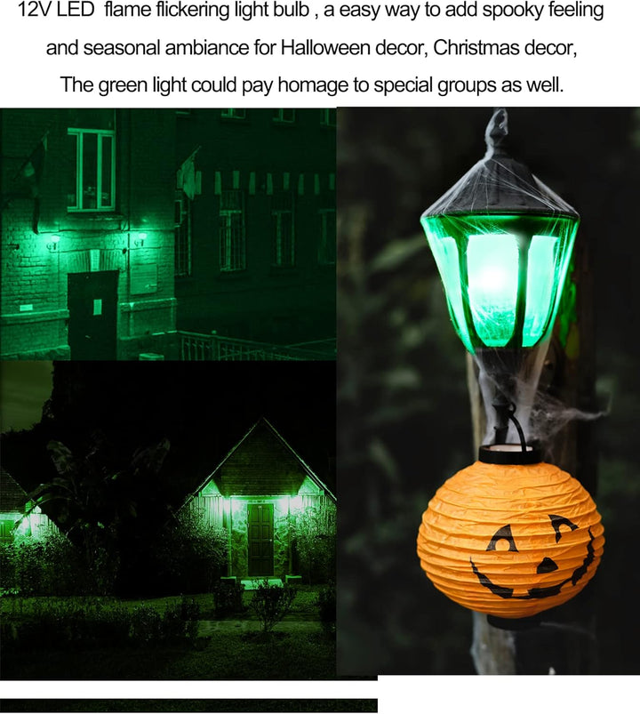 Outdoor Landscape Lighting LED 12V Low Voltage 2-Pack Flame Light AC/DC LED E26 Standard Base Light Bulbs Energy Saving Light Bulb Tiki Torch for Holiday, Halloween, RV, Landscape and Post Lighting Package