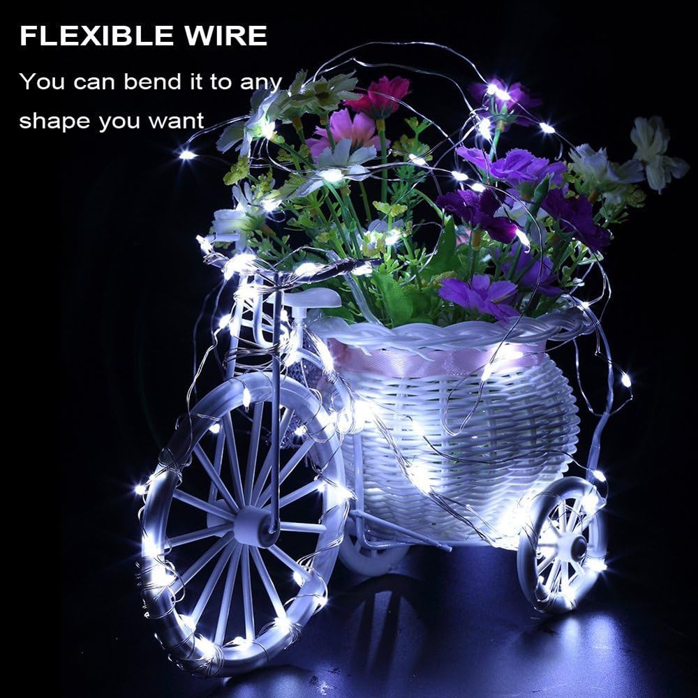 Outdoor Landscape Lighting LED 12V Low Voltage Fairy Lights LED 4.5V Low Voltage Dimmable Copper Wire Starry String Lights 2700K or 5000K IP65 Waterproof with Remote Control and Adapter