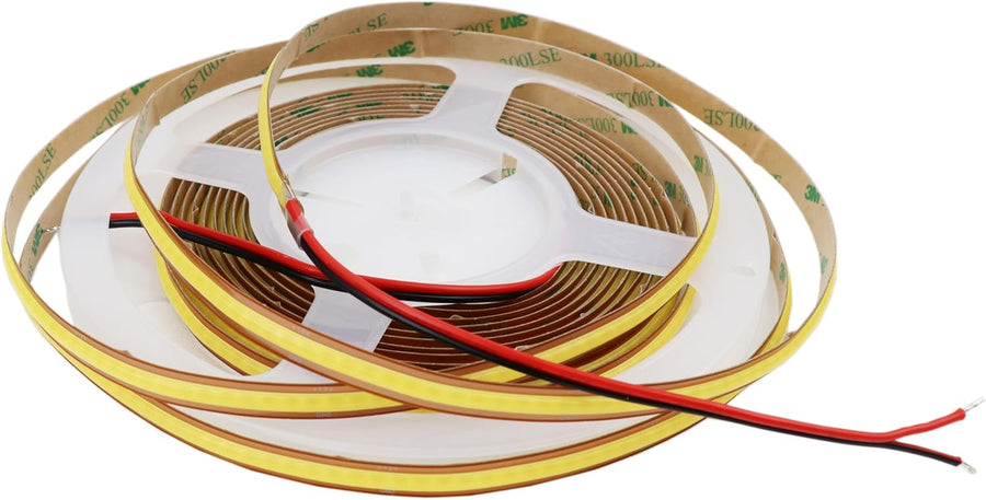 Outdoor Landscape Lighting LED 12V Low Voltage SLD30 Dotless COB Cut Anywhere At Will Linear Single-Color 3000K/6000K LED Dimmable, 3.96W/ft 16.4ft COB Strip Lights IP20 Low Voltage 8mm DC12V/24V Tape Light