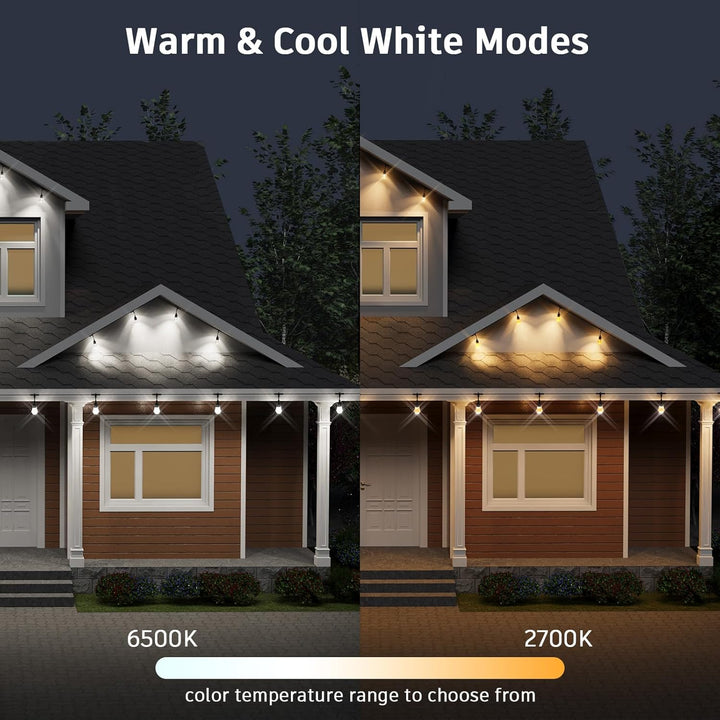 Outdoor Landscape Lighting LED 12V Low Voltage SLR103 LED RGBWIC Smart Bistro Acrylic String Lights Color Changing Outdoor Weatherproof 24V Edison Bulbs