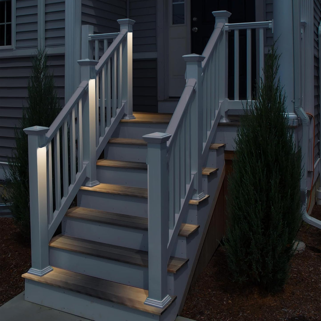 Outdoor Landscape Lighting LED 12V Low Voltage DLA06 6-Pack 2W Low Voltage LED Outdoor Deck Down Lights Package, 12V LED Step Patio Landscape Lights