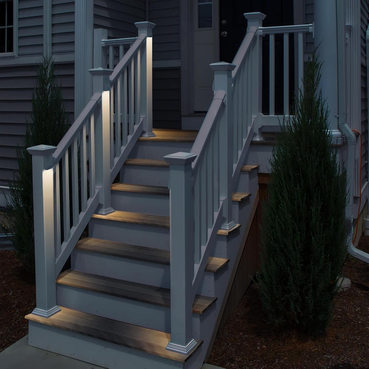 Outdoor Landscape Lighting LED 12V Low Voltage DLA06 6-Pack 2W Low Voltage LED Outdoor Deck Down Lights Package, 12V LED Step Patio Landscape Lights