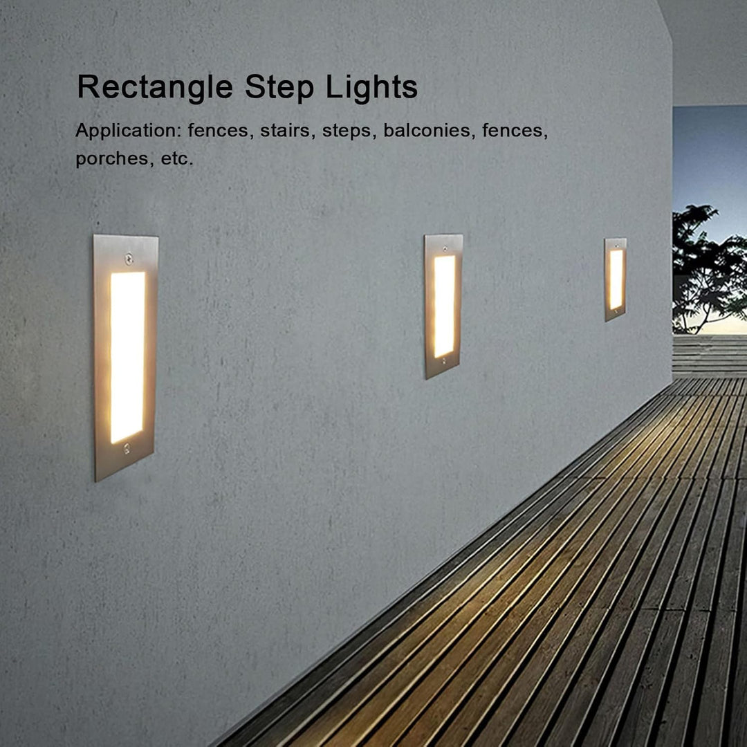 Outdoor Landscape Lighting LED 12V Low Voltage STSH01 Line Voltage 120V Outdoor Recessed Brick Wall Light 3W 3000K Warm White Integrated LED Step/Stair Lighting Fixture