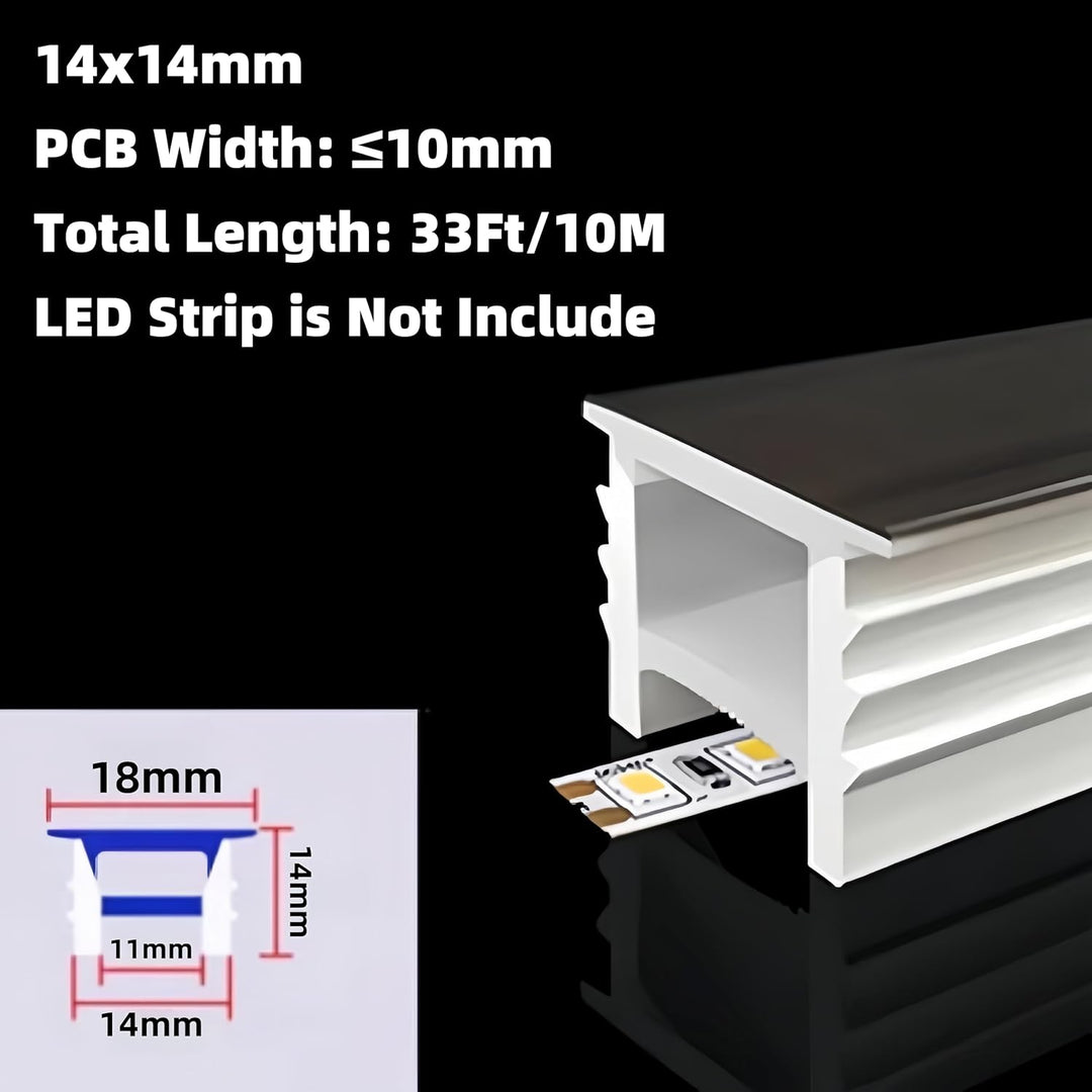 Outdoor Landscape Lighting LED 12V Low Voltage SC01 Black Silicone LED Channel with Flange Recessed Flexible Tube Black Cover 33ft/10M Roll 14x14mm