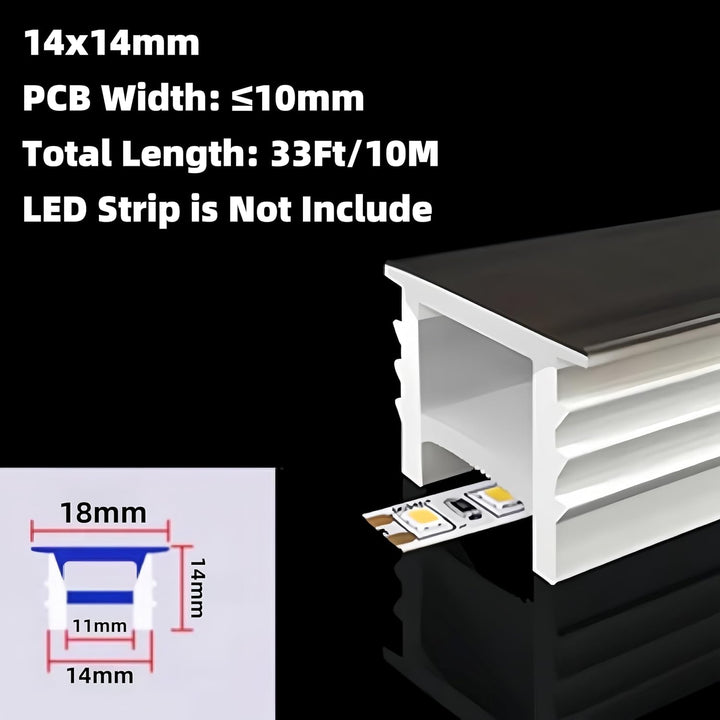 Outdoor Landscape Lighting LED 12V Low Voltage SC01 Black Silicone LED Channel with Flange Recessed Flexible Tube Black Cover 33ft/10M Roll 14x14mm