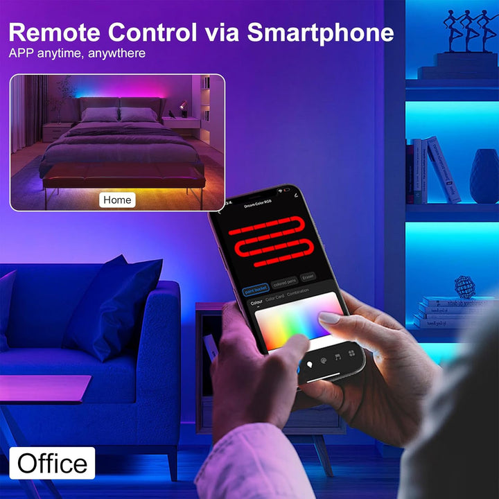 Outdoor Landscape Lighting LED 12V Low Voltage DR04W Tuya SPI Wi-Fi RGB LED Controller Compatible with Alexa and Google Assistant, Support WS2913 WS2815 LED Strip STA Mode