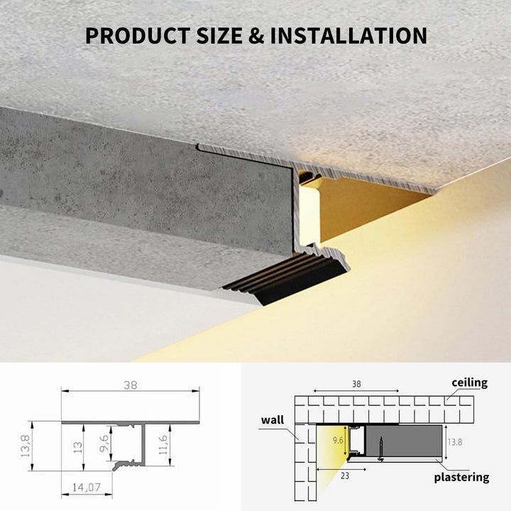 Outdoor Landscape Lighting LED 12V Low Voltage AC16 Suspended Ceiling T-Type Aluminum Channel with 3.3FT/1M For Max Inner 9.6mm Width LED Strip Lights Pack of 5/10/20