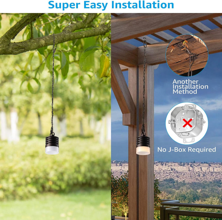 Outdoor Landscape Lighting LED 12V Low Voltage HLA02 Calvo Low Voltage Oil-Rubbed Bronze Cylinder Pendant 4.5W 2700K Integrated LED Aluminum Light Hanging Patio Light