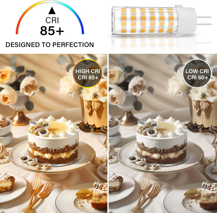 Outdoor Landscape Lighting LED 12V Low Voltage 6-Pack 6W G4 12V AC/DC 2700K 600LM Non-Dimmable SMD Bi Pin LED Capsule Bulb Energy Efficient Light Package