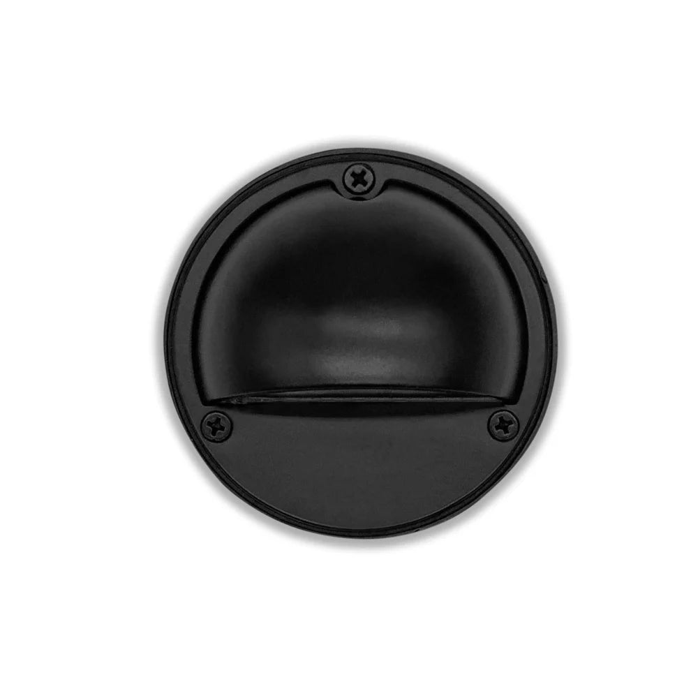 Outdoor Landscape Lighting LED 12V Low Voltage STBP06 Rein Cast Brass Round Half Moon Step Deck Light Low Voltage Outdoor Landscape Lighting Black