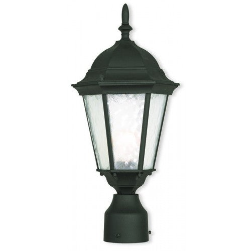 Outdoor Landscape Lighting LED 12V Low Voltage Hamilton Medium Base 1 Light Bulb Socket Small Outdoor Post Top Lantern 18" x 8" Cast Aluminum and Clear Water Glass, Textured Black Finish 120V for Garden, Exterior Post - 75464-14