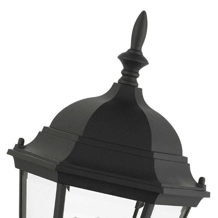 Outdoor Landscape Lighting LED 12V Low Voltage Hamilton Candelabra Base 3 Light Bulb Socket Medium Outdoor Post Top Lantern 21" x 9.5" Aluminum and Clear Beveled Glass, Textured Black Finish 120V for Garden, Exterior Post