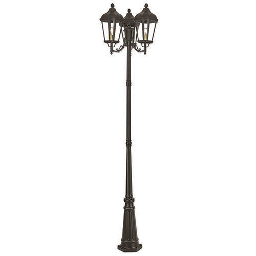 Outdoor Landscape Lighting LED 12V Low Voltage Morgan Medium Base 3 Light Bulb Socket Outdoor 3 Head Post 100" x 25.5" Cast Aluminum and Clear Glass, Bronze Finish 120V for Garden, Exterior Post - 76198-07