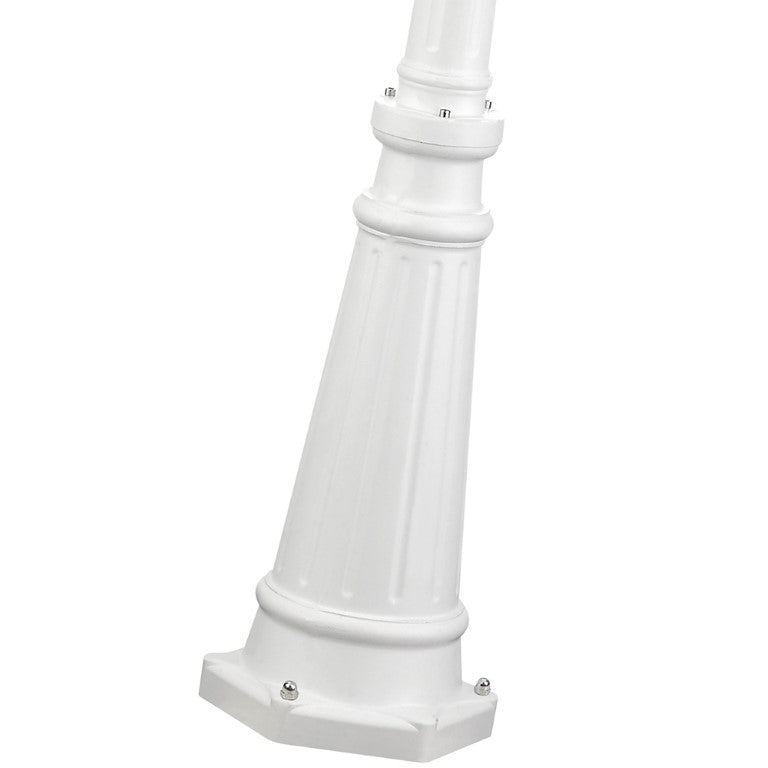 Outdoor Landscape Lighting LED 12V Low Voltage Frontenac Medium Base 4 Light Bulb Socket Outdoor 4 Head Post 93" x 24" Aluminum and Clear Beveled Glass, Textured White Finish 120V for Garden, Exterior Post - 7711-13