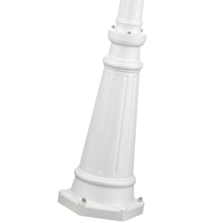 Outdoor Landscape Lighting LED 12V Low Voltage Frontenac Medium Base 4 Light Bulb Socket Outdoor 4 Head Post 93" x 24" Aluminum and Clear Beveled Glass, Textured White Finish 120V for Garden, Exterior Post - 7711-13