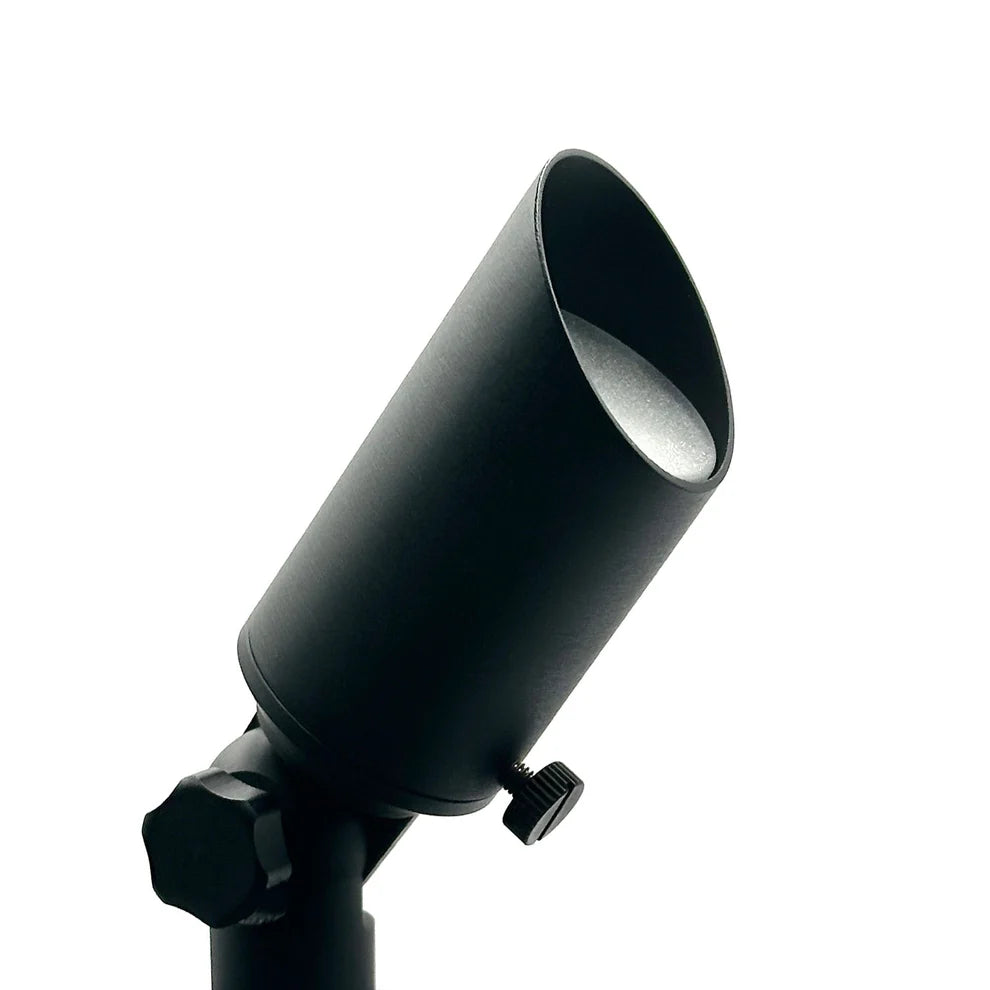 Outdoor Landscape Lighting LED 12V Low Voltage SPBP08 Mortirolo Black Brass Spotlight Low Voltage Outdoor Lighting
