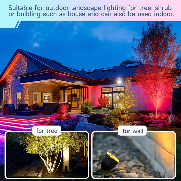 Outdoor Landscape Lighting LED 12V Low Voltage RGBCW MR16 6W Smart WIFI Bluetooth Control LED Light Bulb 6 Pack, Energy Saving RGBCW Color Changing 2700K-6500K 12V Outdoor LED Bulb Compatible with Alexa and Google Assistant