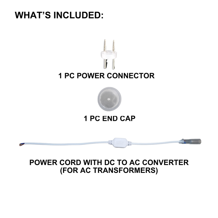 Outdoor Landscape Lighting LED 12V Low Voltage RL100 DC Connectors and DC-to-AC 50W Max Connector for 12V LED Low Voltage Rope Lights Outdoor IP65