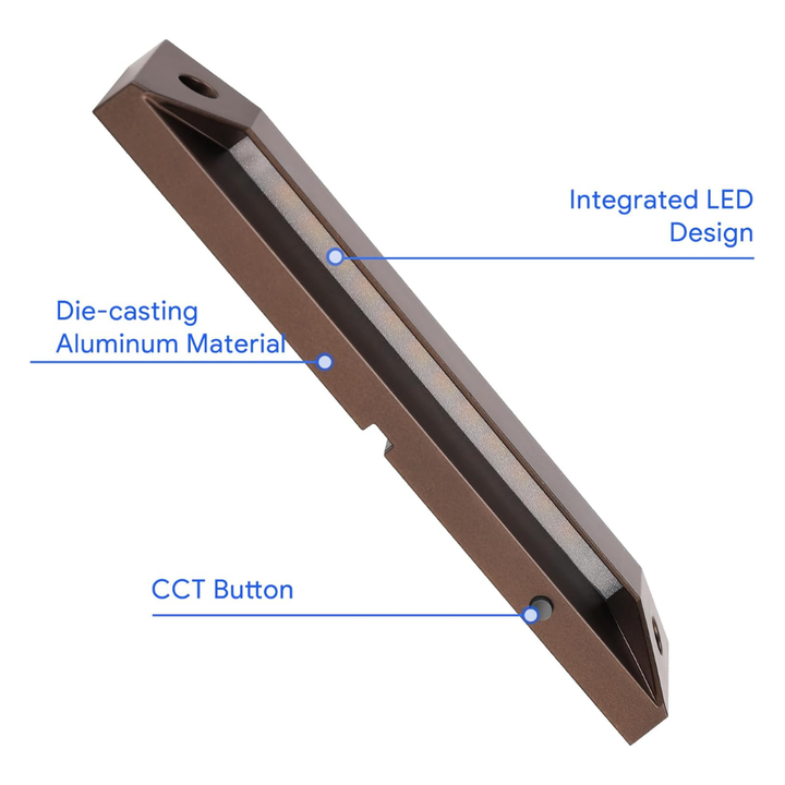 Outdoor Landscape Lighting LED 12V Low Voltage STLA13 6 and 8 Pack Low Voltage 12V 5W 8" 5CCT 2200K/2700K/3000K/4000K/5000K LED Landscape Deck Light, Outdoor Retaining Wall Lights, IP65 Waterproof Step Lights, for Stair Lighting and Yard Patio Pathway Walkway