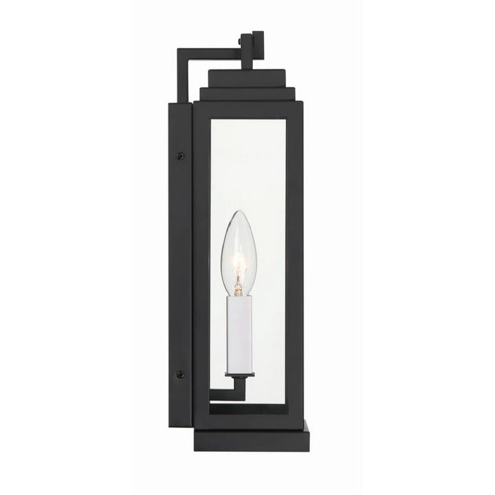 Outdoor Landscape Lighting LED 12V Low Voltage Aspen 1 Light Outdoor Sconce 5"x14" Stainless Steel and Clear Glass Matte Black Finish 120V 1 E12 Candelabra Base LED Bulb Socket for Patio, Garden, Exterior Walls