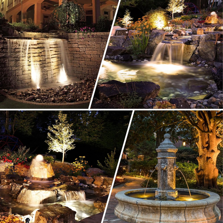 Outdoor Landscape Lighting LED 12V Low Voltage ULBA02 Aluminum Underwater Landscape 12-24V AC/DC 3W 3000K 300LM Integrated LED Fountain Light Pond Lighting IP68 Package