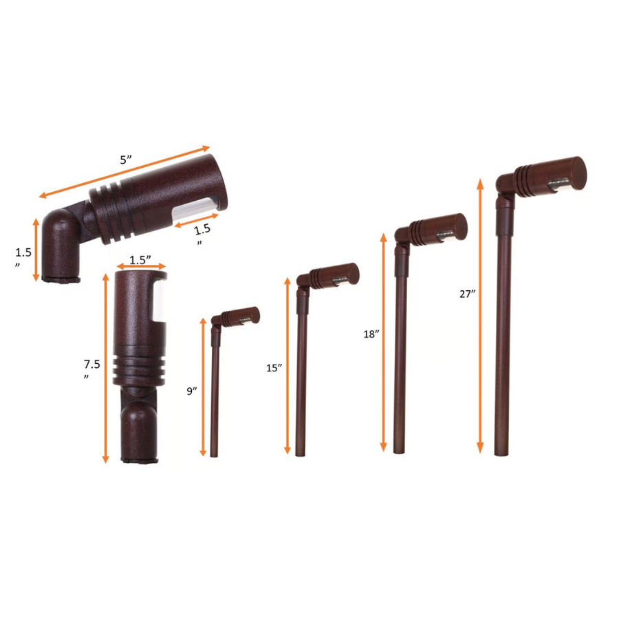 Outdoor Landscape Lighting LED 12V Low Voltage KL108 Low Voltage 3W 2700K G4 LED Directional Combo Path and Area Light Outdoor Lighting Rust Brown