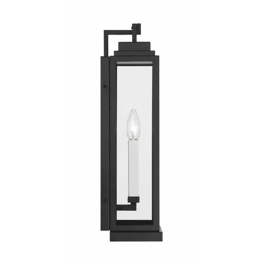 Outdoor Landscape Lighting LED 12V Low Voltage Aspen 2 Light Outdoor Sconce 6.5"x19" Stainless Steel and Clear Glass Matte Black Finish 120V 2 E12 Candelabra Base LED Bulb Sockets for Patio, Garden, Exterior Walls