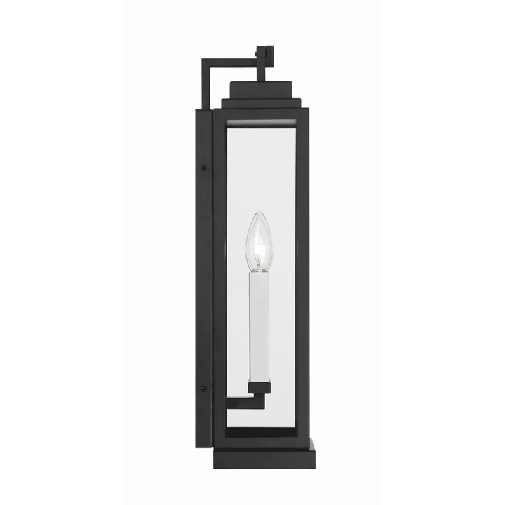 Outdoor Landscape Lighting LED 12V Low Voltage Aspen 2 Light Outdoor Sconce 6.5"x19" Stainless Steel and Clear Glass Matte Black Finish 120V 2 E12 Candelabra Base LED Bulb Sockets for Patio, Garden, Exterior Walls