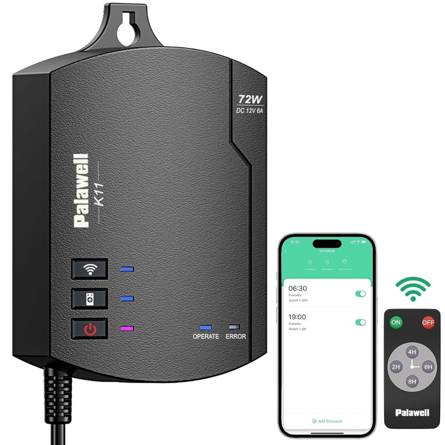 Outdoor Landscape Lighting LED 12V Low Voltage TSWDC72 72W DC12V Smart Wi-Fi 2.4GHz, Low Voltage Outdoor Transformer, Works with Alexa and Google Assistant