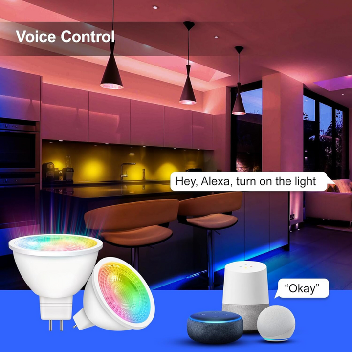 Outdoor Landscape Lighting LED 12V Low Voltage 2-Pack MR16 5W Zigbee RGBCW 2700K-6000K Smart WI-FI LED Light Bulb Package, Energy Saving Color Changing 12V Outdoor LED Bulb Compatible with Alexa, SmartThings, and Philips Hue