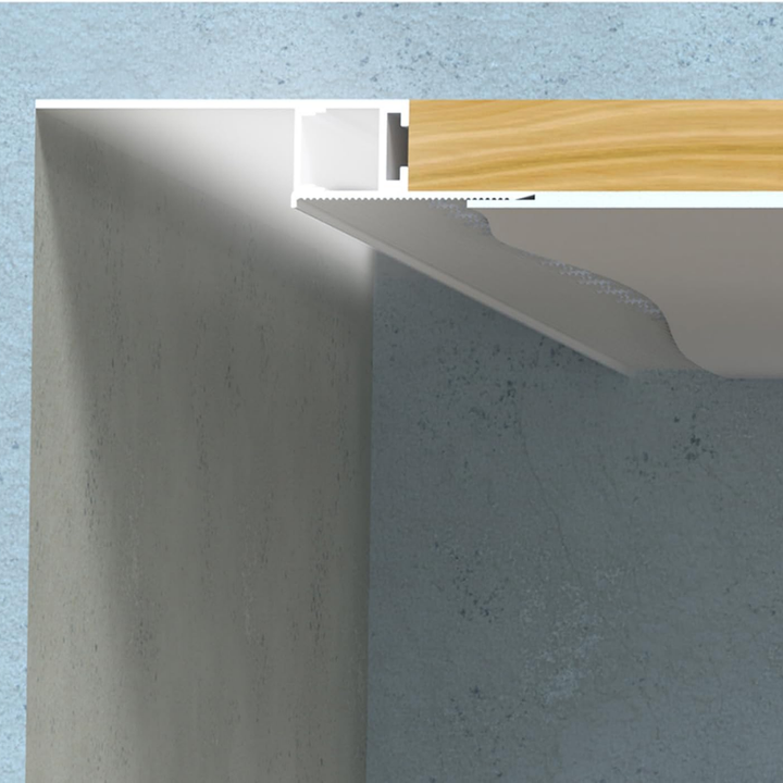 Outdoor Landscape Lighting LED 12V Low Voltage AC19 Trimless Recessed Baseboard Drywall Plaster Mud-In Z-Type Aluminum Channel with 6.6FT/2M For Max Inner 12.7mm Width LED Strip Lights Pack of 4