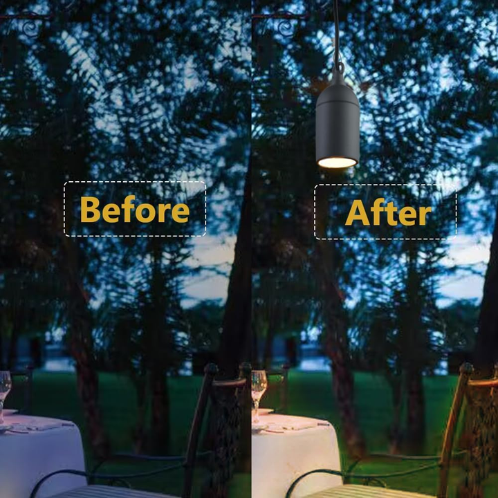 Outdoor Landscape Lighting LED 12V Low Voltage HLA06 2-Pack Low Voltage Black Rounded Pendant with MR16 3W 300LM 3000K Warm White LED Aluminum Light Hanging Patio Light Package